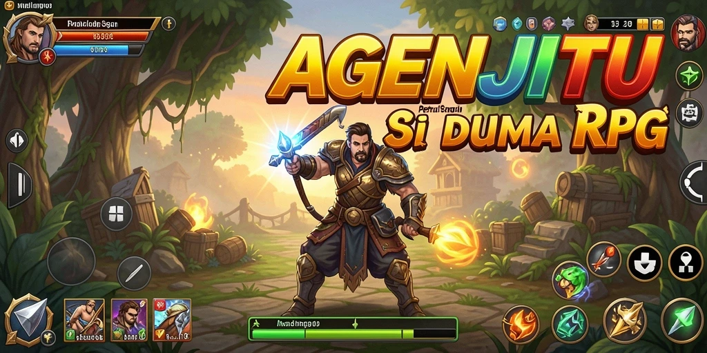 Screenshot AGENJITU menampilkan karakter bertarung di dunia RPG yang megah.