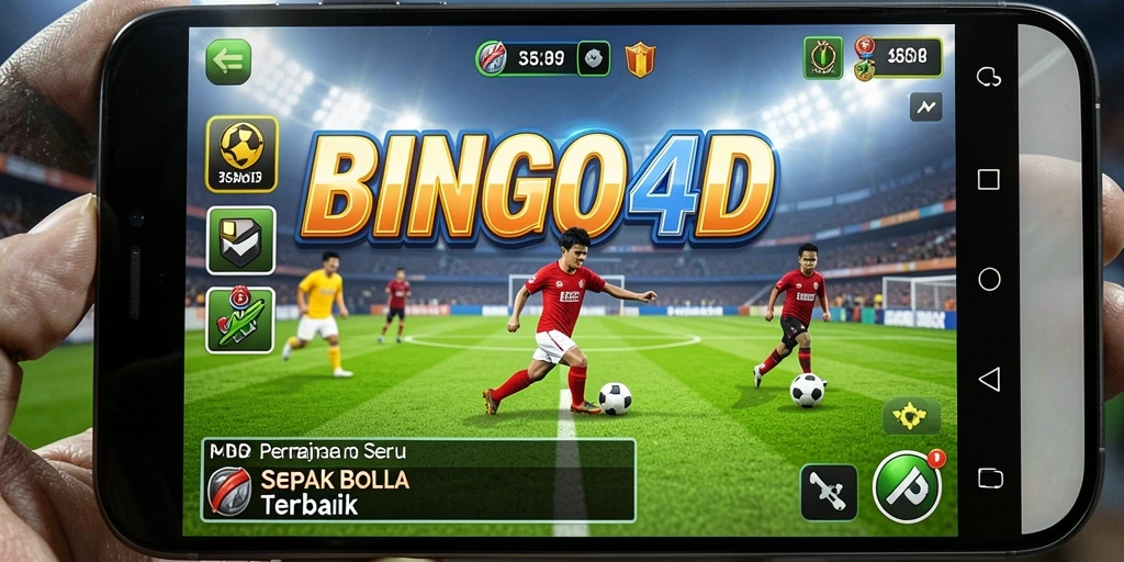 Tampilan gameplay sepak bola yang mendebarkan di BINGO4D.