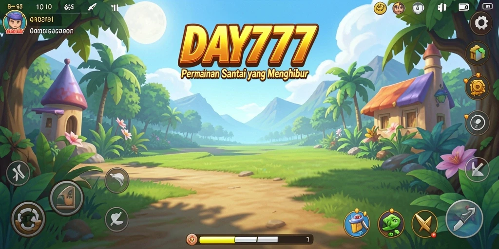 Tampilan menarik dari gameplay DAY777 yang penuh warna.