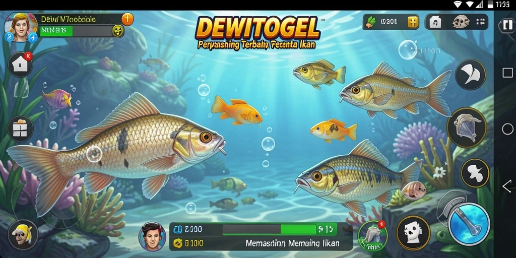 Screenshot DEWITOGEL menampilkan gameplay memancing yang seru.