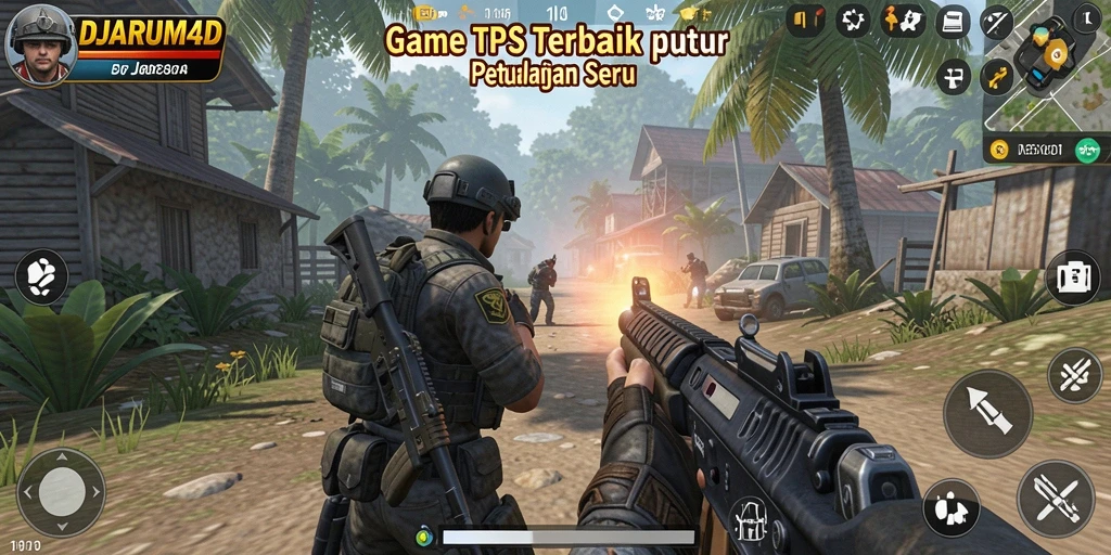 Tampilan gameplay DJARUM4D yang mendebarkan dalam aksi TPS.