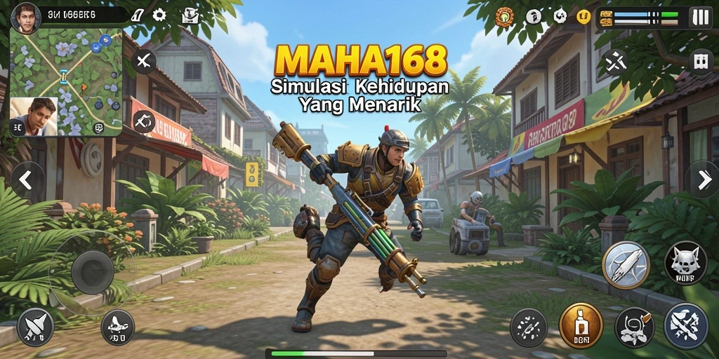 Tampilan gameplay MAHA168 dengan variasi simulasi kehidupan.