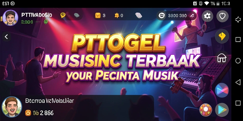 Screenshot gameplay PTTOGEL menampilkan interaksi pengguna dengan musik.
