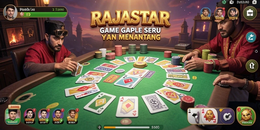 Tampilan gameplay seru RAJASTAR yang penuh warna.