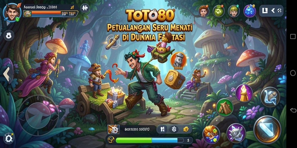 Screenshot menunjukkan gameplay seru di dunia fantasi TOTO80.