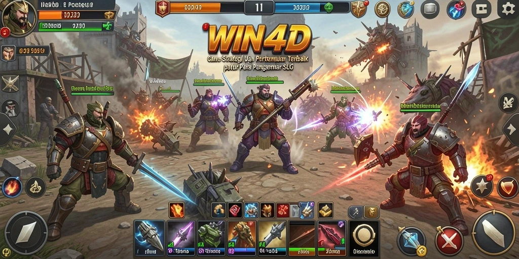 Tampilan gameplay WIN4D yang mendebarkan dengan aksi strategis.